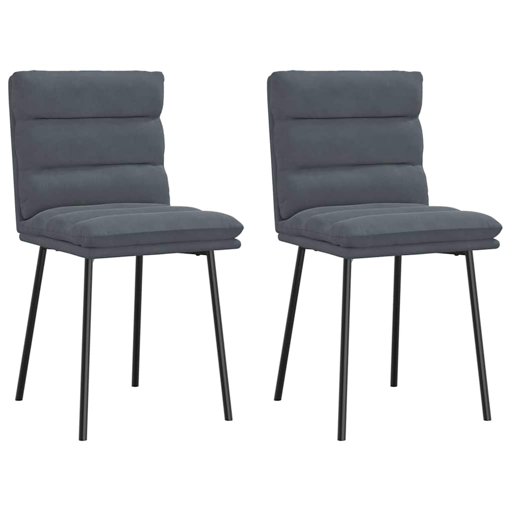 Chaises à manger lot de 2 Gris foncé Velours - XIOS