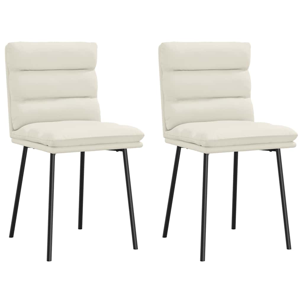 Chaises à manger lot de 2 Crème Velours - XIOS