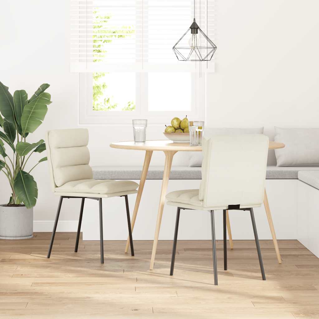 Chaises à manger lot de 2 Crème Velours - XIOS