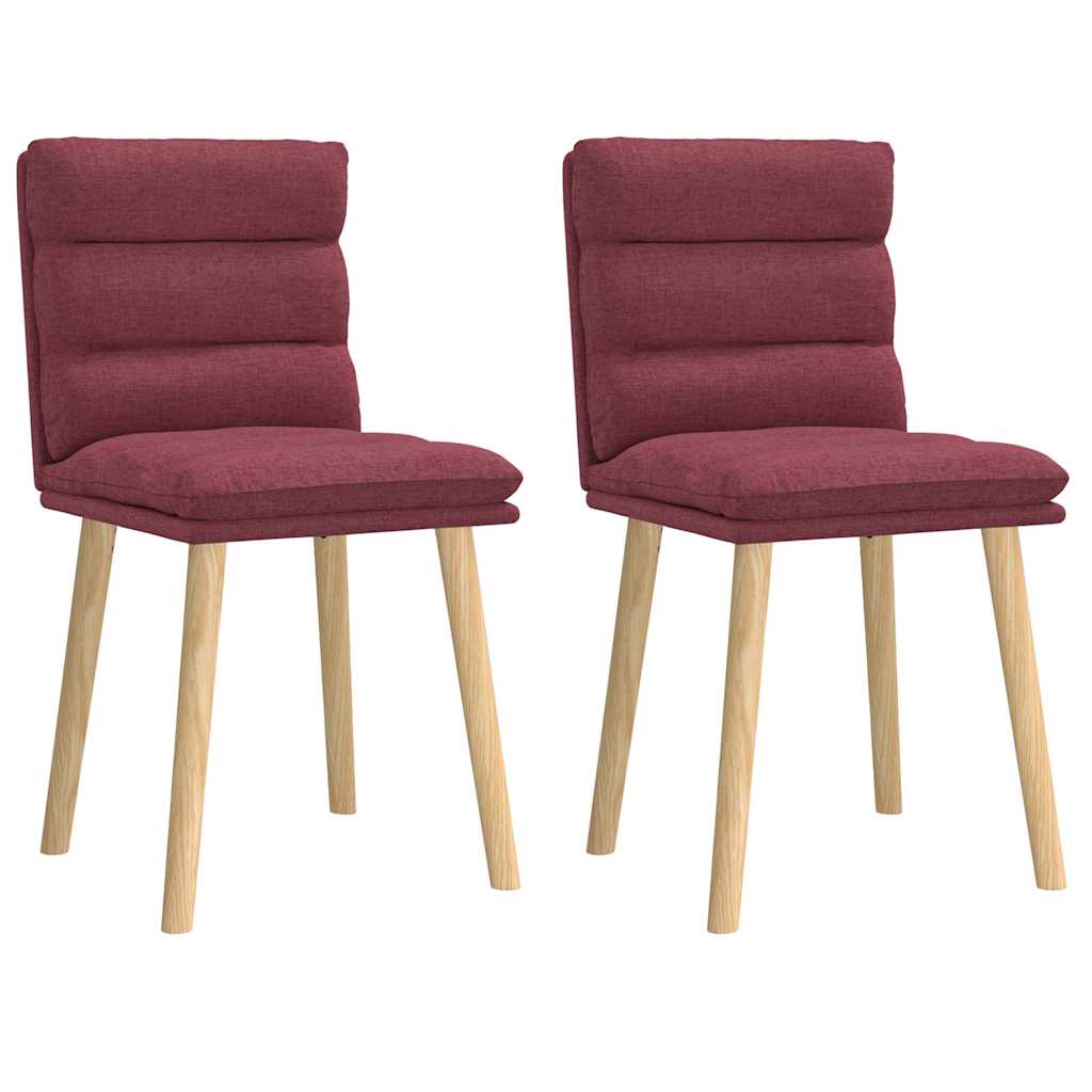 Chaises à manger lot de 2 rouge bordeaux tissu - XIOS