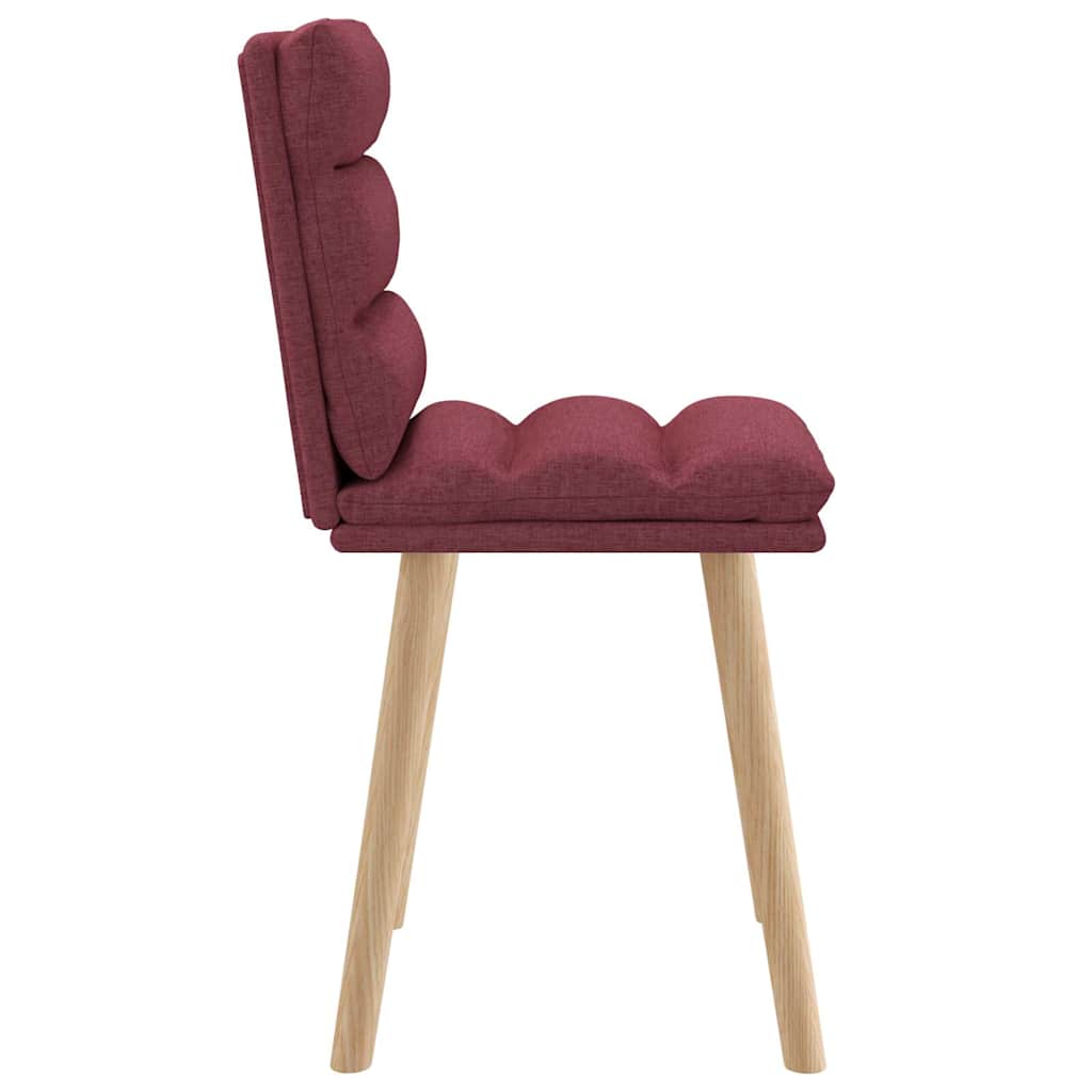 Chaises à manger lot de 2 rouge bordeaux tissu - XIOS