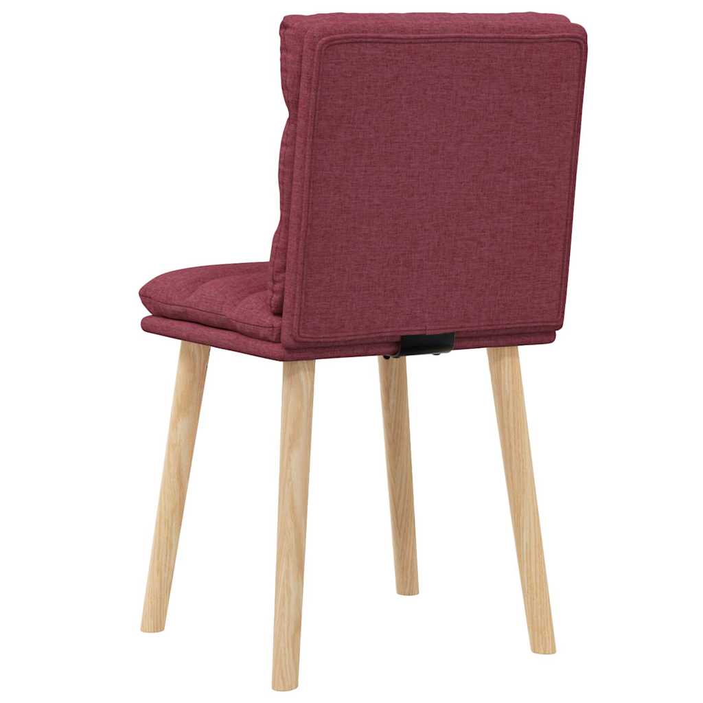 Chaises à manger lot de 2 rouge bordeaux tissu - XIOS
