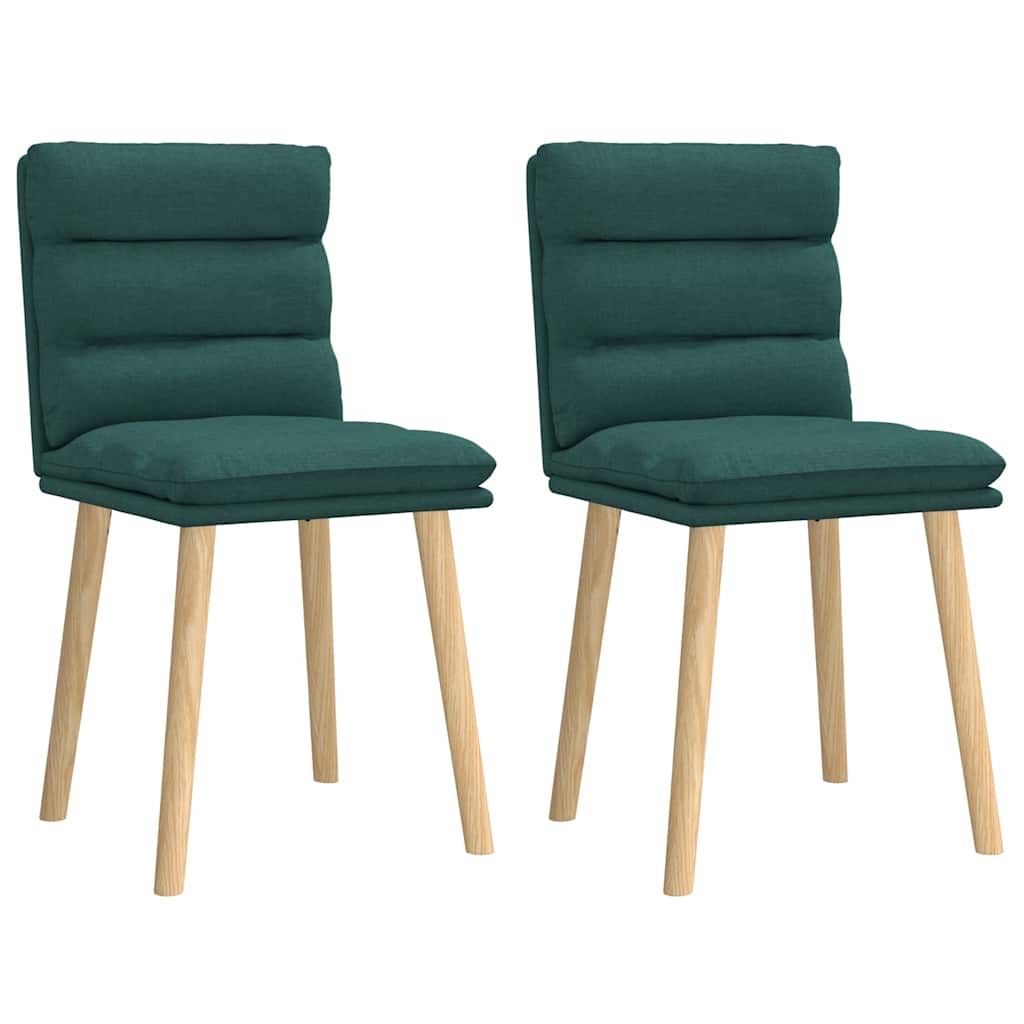 Chaises à manger lot de 2 vert foncé tissu - XIOS