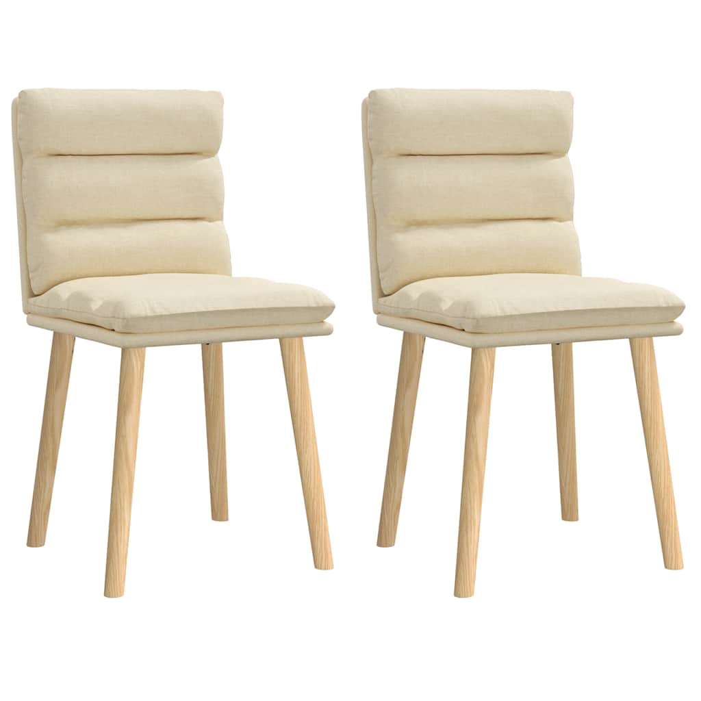 Chaises à manger lot de 2 crème tissu - XIOS