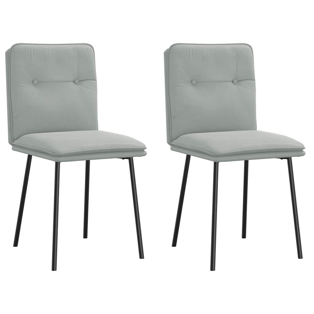 Chaises à manger lot de 2 Gris clair Velours - XIOS