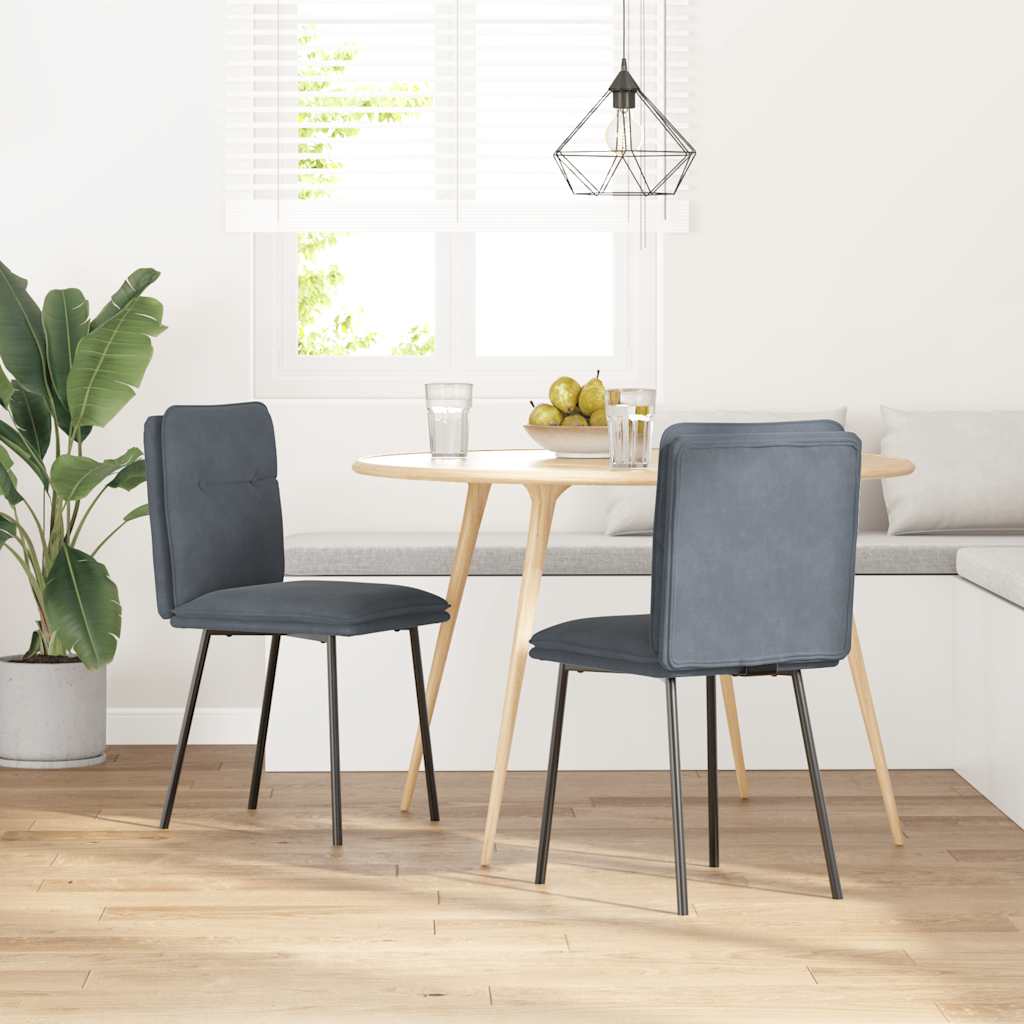 Chaises à manger lot de 2 Gris foncé Velours - XIOS