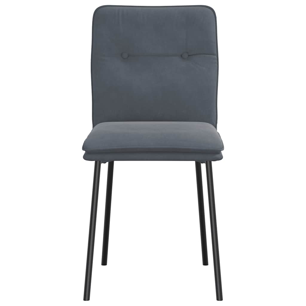 Chaises à manger lot de 2 Gris foncé Velours - XIOS
