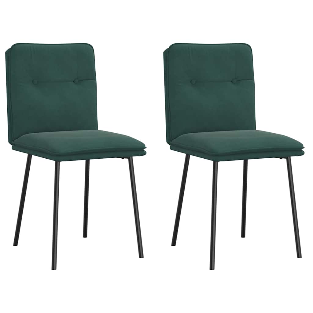 Chaises à manger lot de 2 Vert foncé Velours - XIOS