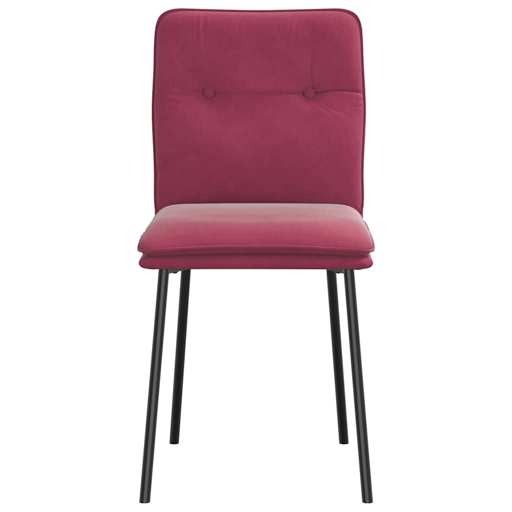 Chaises à manger lot de 2 Rouge bordeaux Velours - XIOS