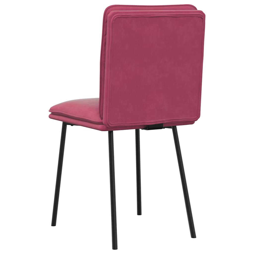 Chaises à manger lot de 2 Rouge bordeaux Velours - XIOS