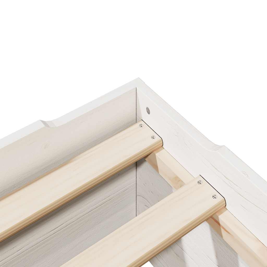 Cadre de lit sans matelas empilable blanc 80x200 cm bois massif - XIOS