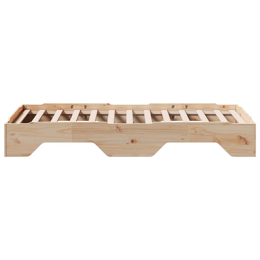Cadre de lit sans matelas empilable 75x190 cm bois massif - XIOS