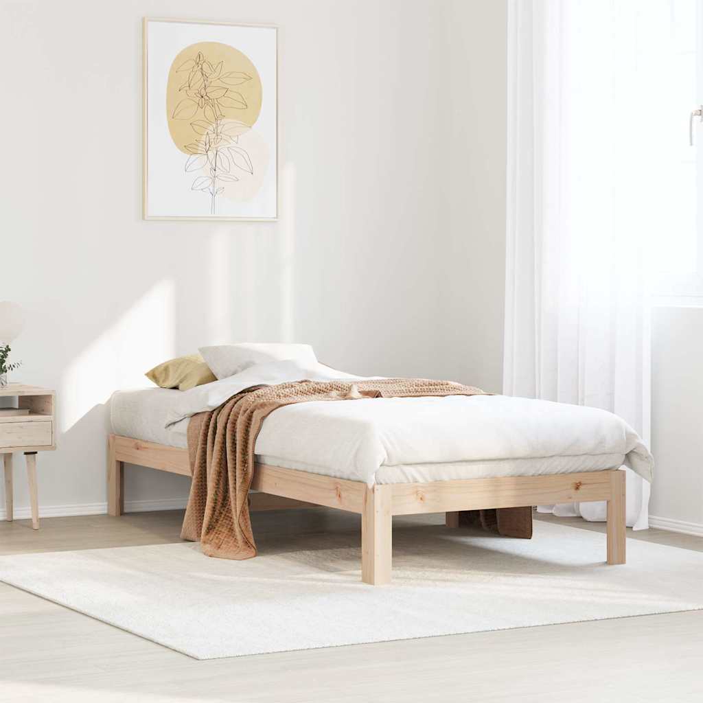 Cadre de lit sans matelas 80x200 cm bois massif de pin - XIOS