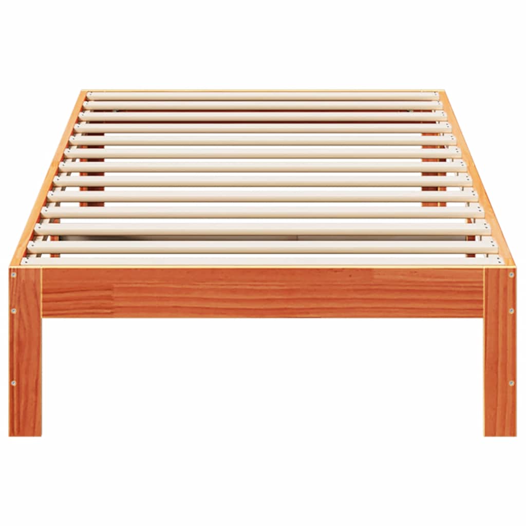 Cadre de lit sans matelas cire marron 80x200 cm bois pin massif - XIOS