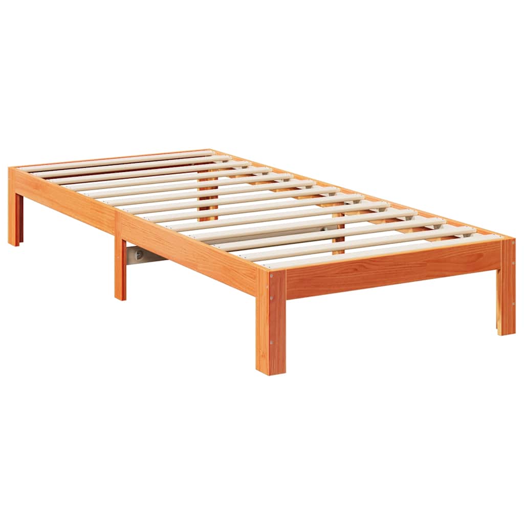 Cadre de lit sans matelas cire marron 80x200 cm bois pin massif - XIOS