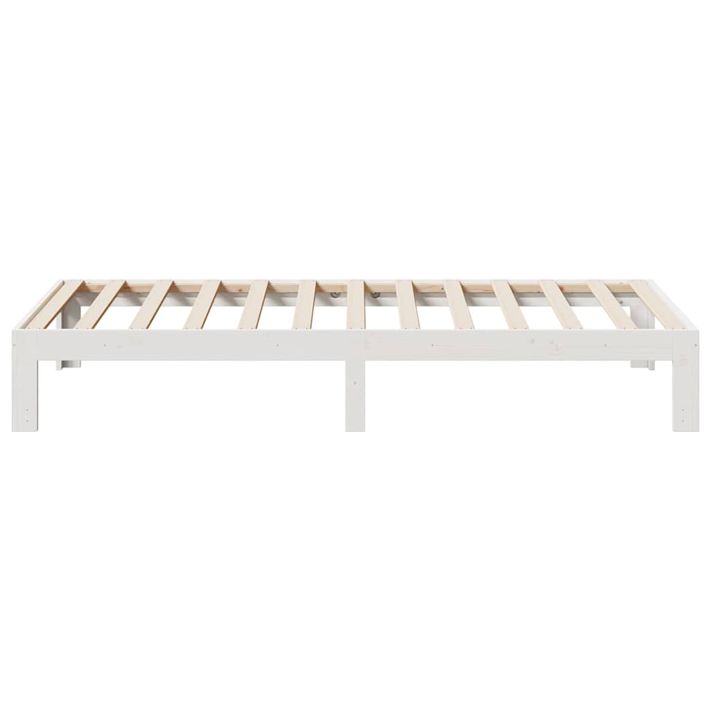 Cadre de lit sans matelas blanc 90x200 cm bois de pin massif - XIOS