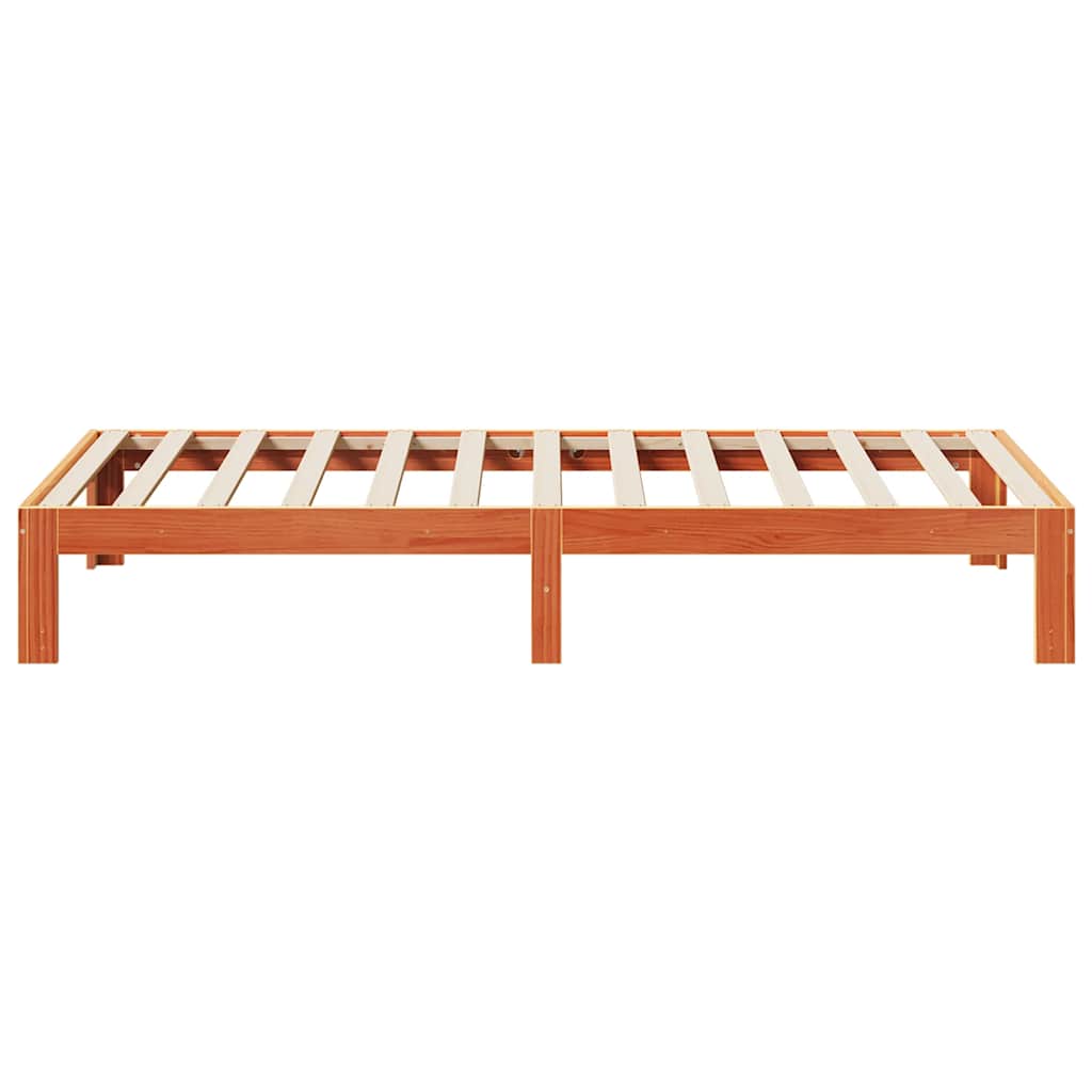 Cadre de lit sans matelas cire marron 90x200 cm bois pin massif - XIOS