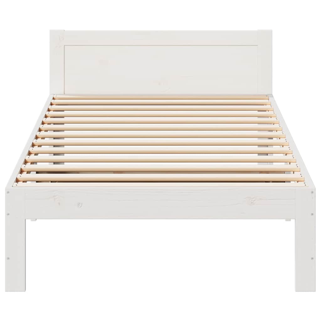 Cadre de lit sans matelas blanc 80x200 cm bois massif de pin - XIOS