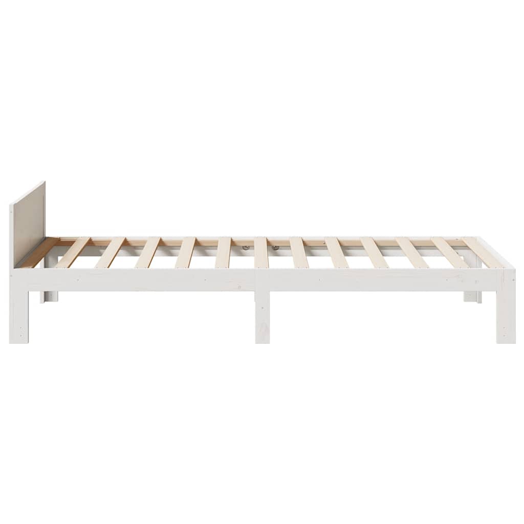 Cadre de lit sans matelas blanc 80x200 cm bois massif de pin - XIOS