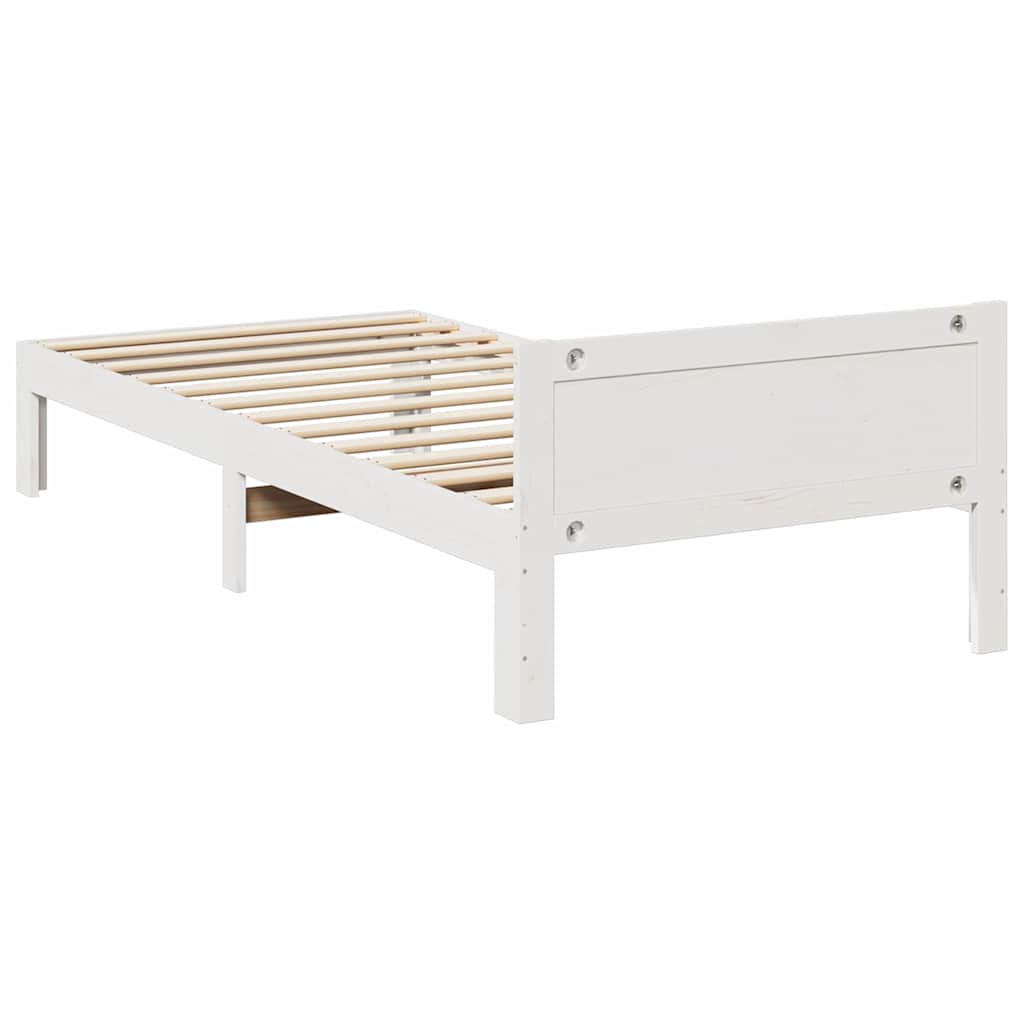 Cadre de lit sans matelas blanc 80x200 cm bois massif de pin - XIOS