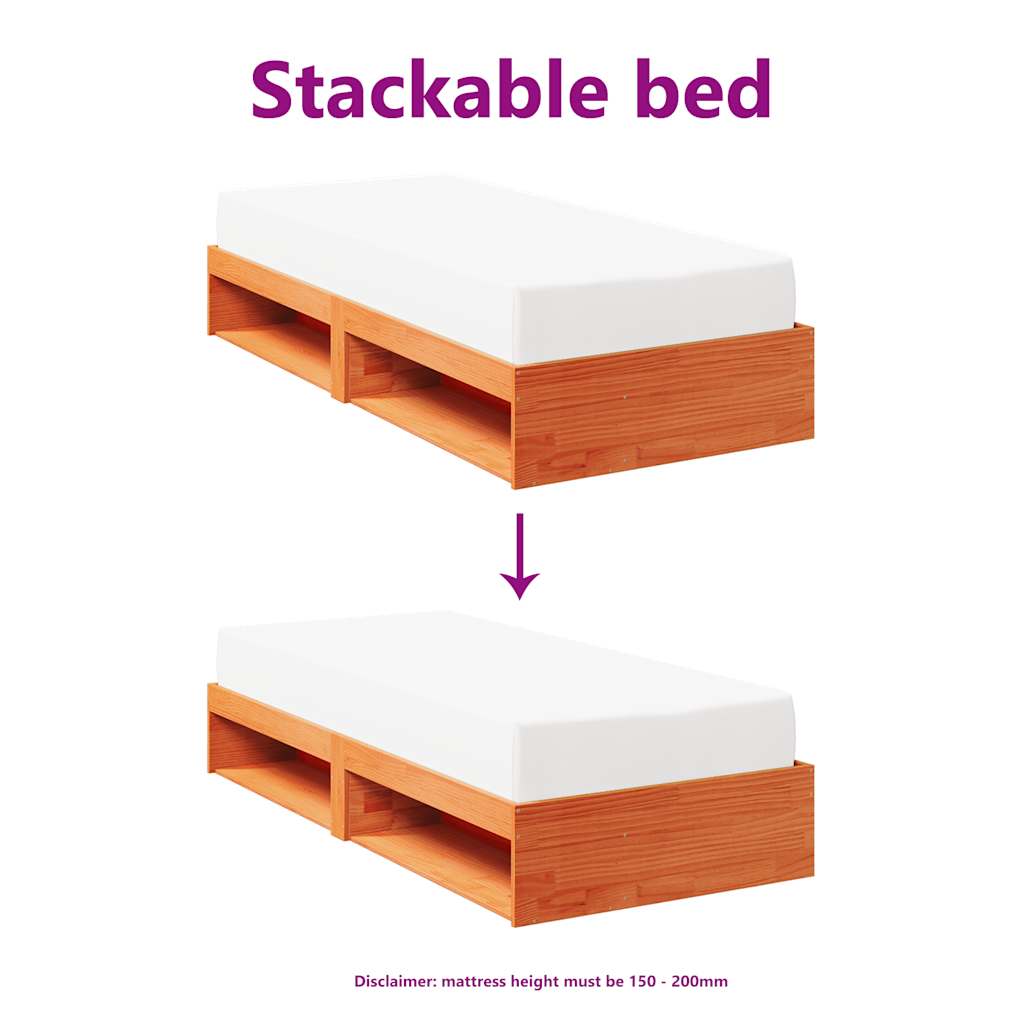 Lit de jour sans matelas cire marron 100x200 cm pin massif - XIOS