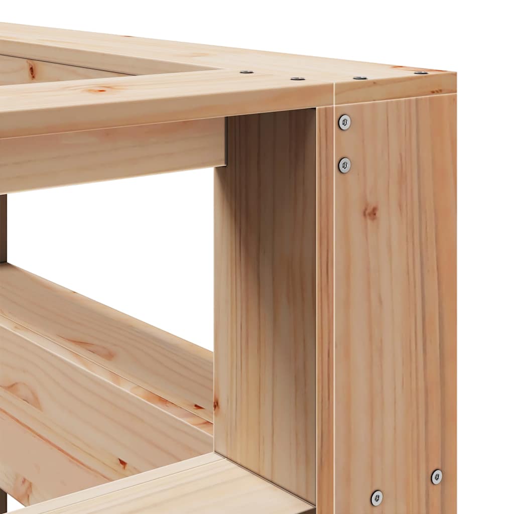 Tête de lit de bibliothèque en forme de L bois massif de pin - XIOS