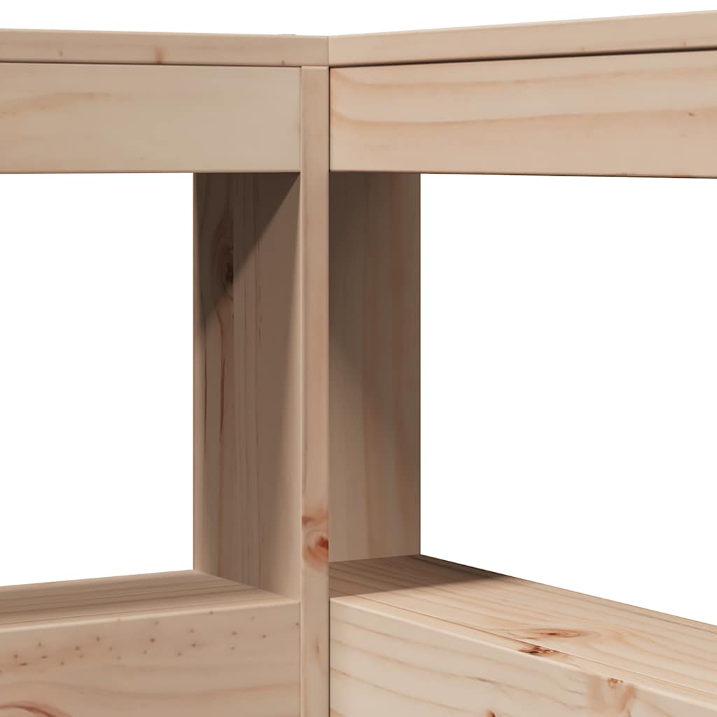 Tête de lit de bibliothèque en forme de L bois massif de pin - XIOS