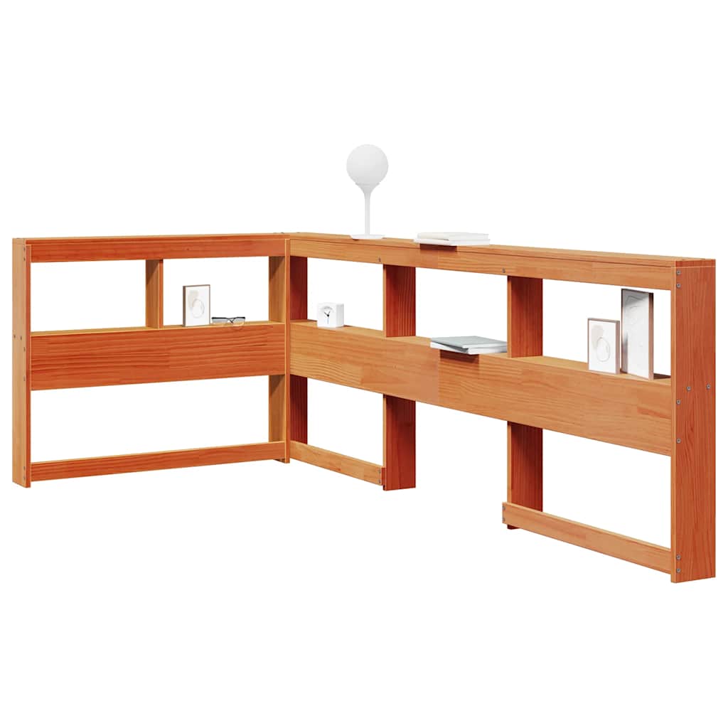 Tête de lit de bibliothèque en forme de L bois massif de pin - XIOS