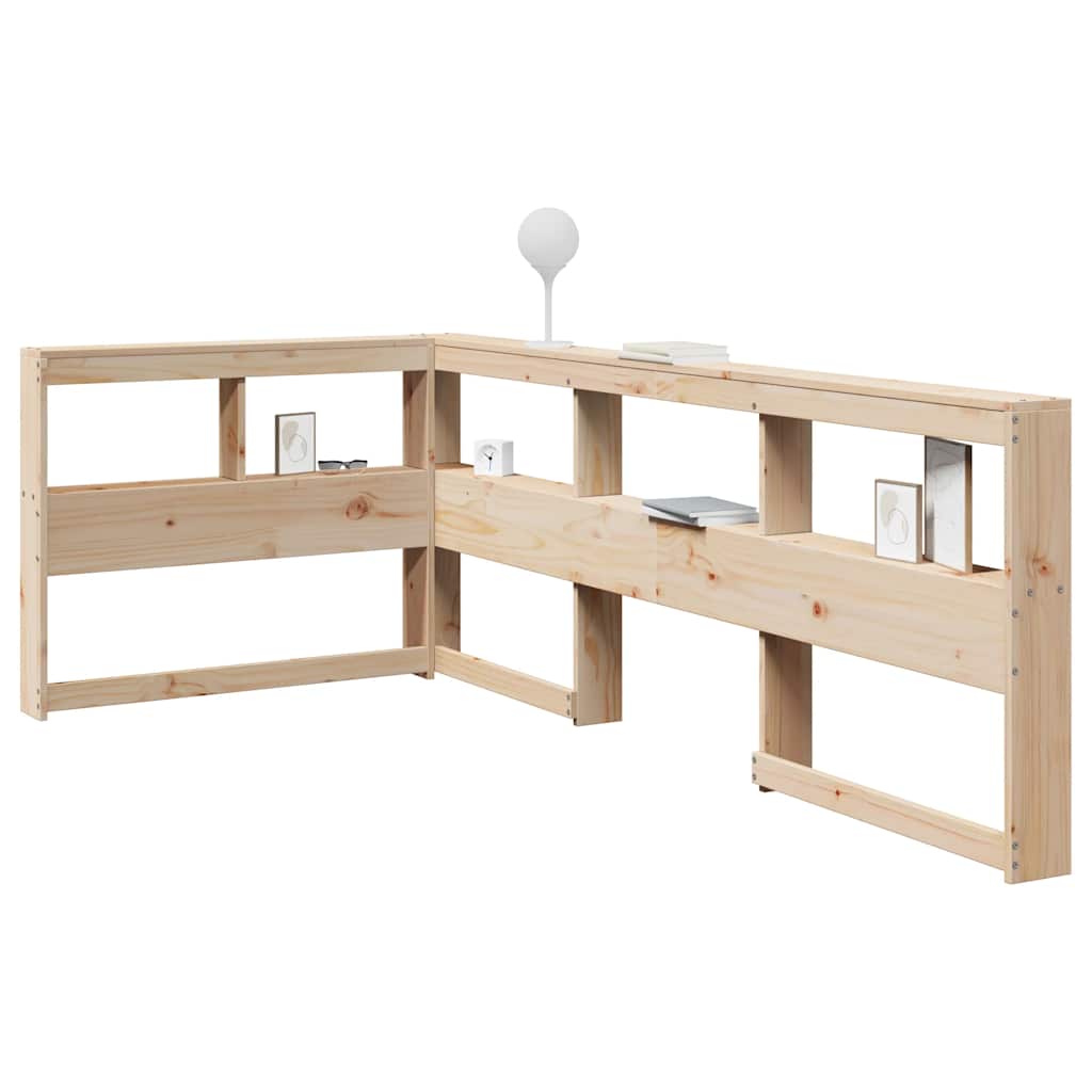 Tête de lit de bibliothèque en forme de L bois massif de pin - XIOS