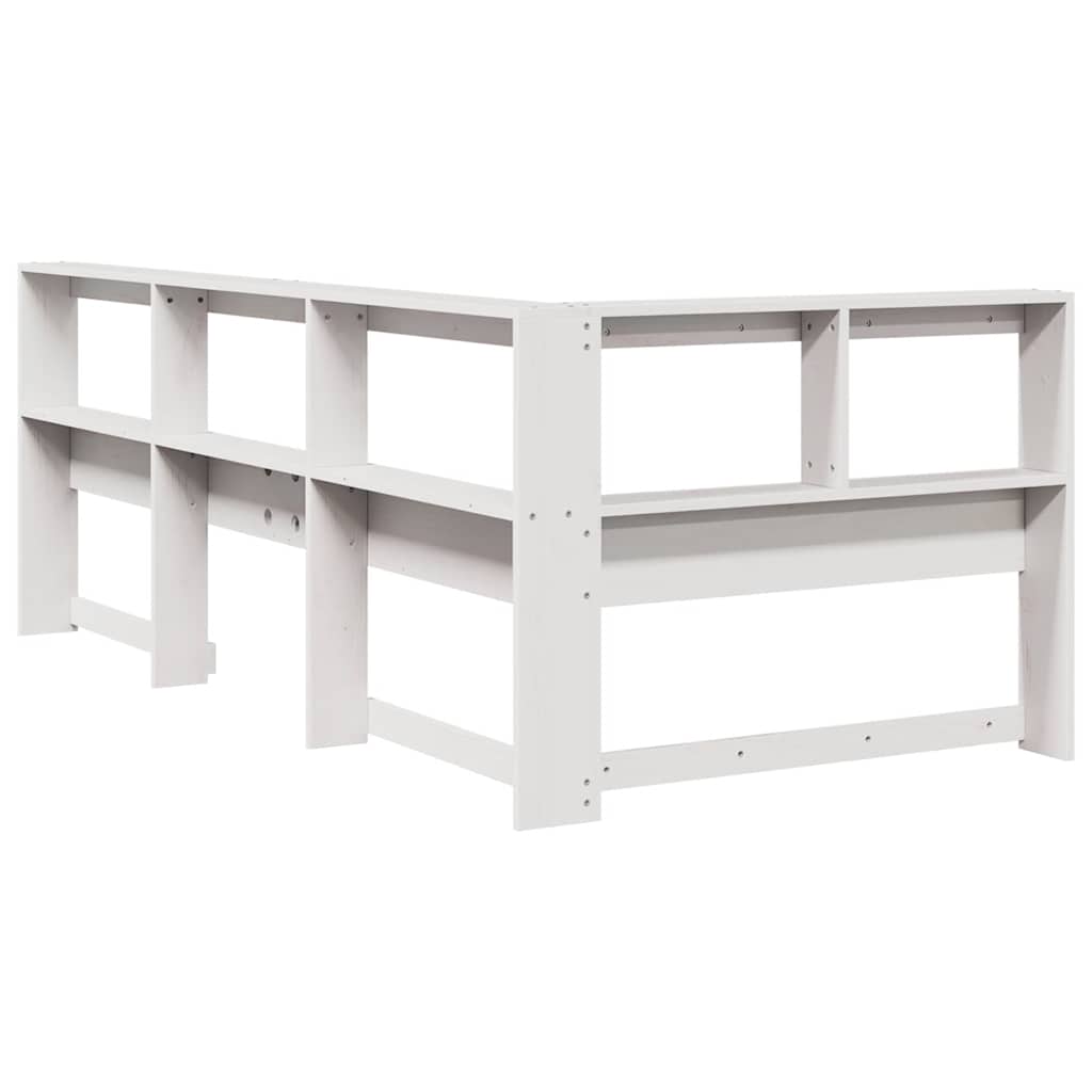 Tête de lit de bibliothèque en forme de L bois massif de pin - XIOS