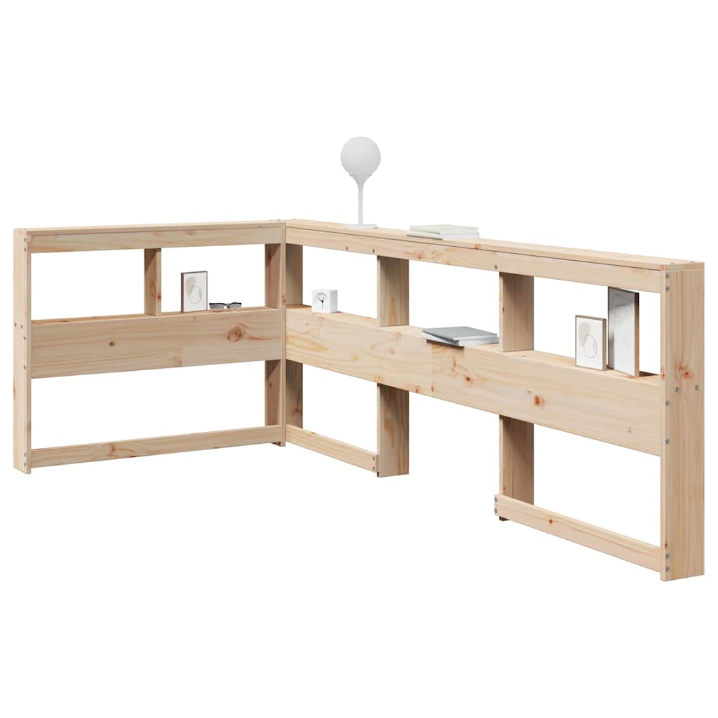 Tête de lit de bibliothèque en forme de L bois massif de pin - XIOS