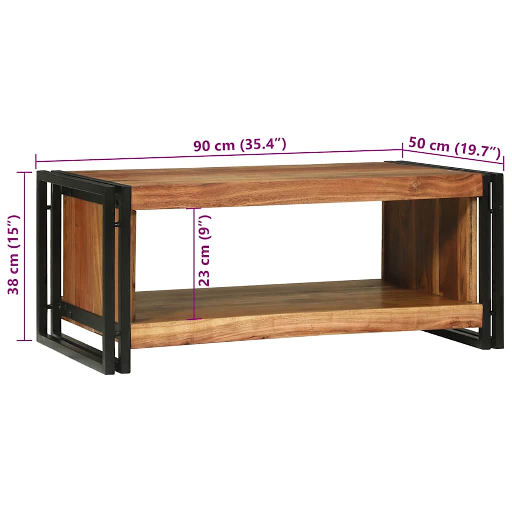 Table basse Marron 90 x 50 x 38 cm Bois d'acacia massif - XIOS