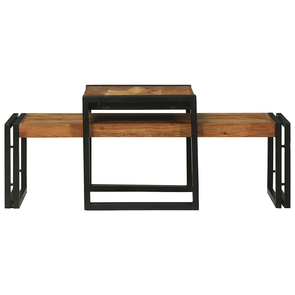 Table basse 2 pcs Marron 48 x 40 x 40 cm Bois d'acacia massif - XIOS