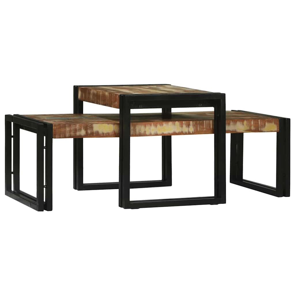 Table basse 2 pcs Multicolore bois de récupération massif - XIOS