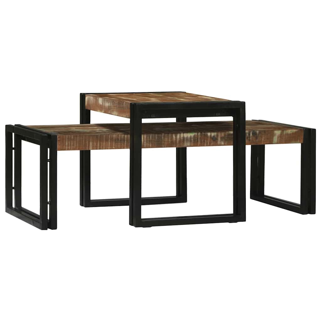 Table basse 2 pcs Multicolore bois de récupération massif - XIOS