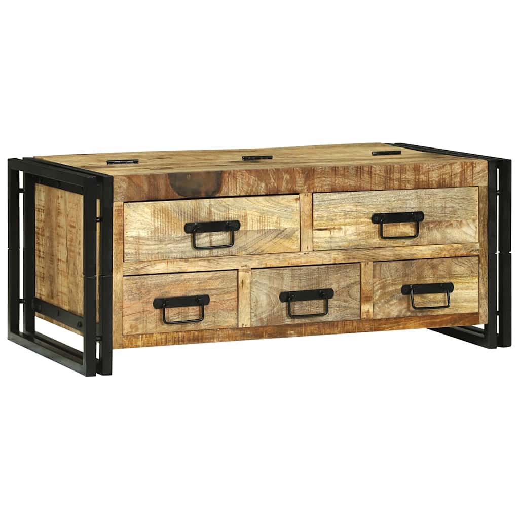 Table basse Marron 90 x 50 x 38 cm Bois de manguier brut massif - XIOS