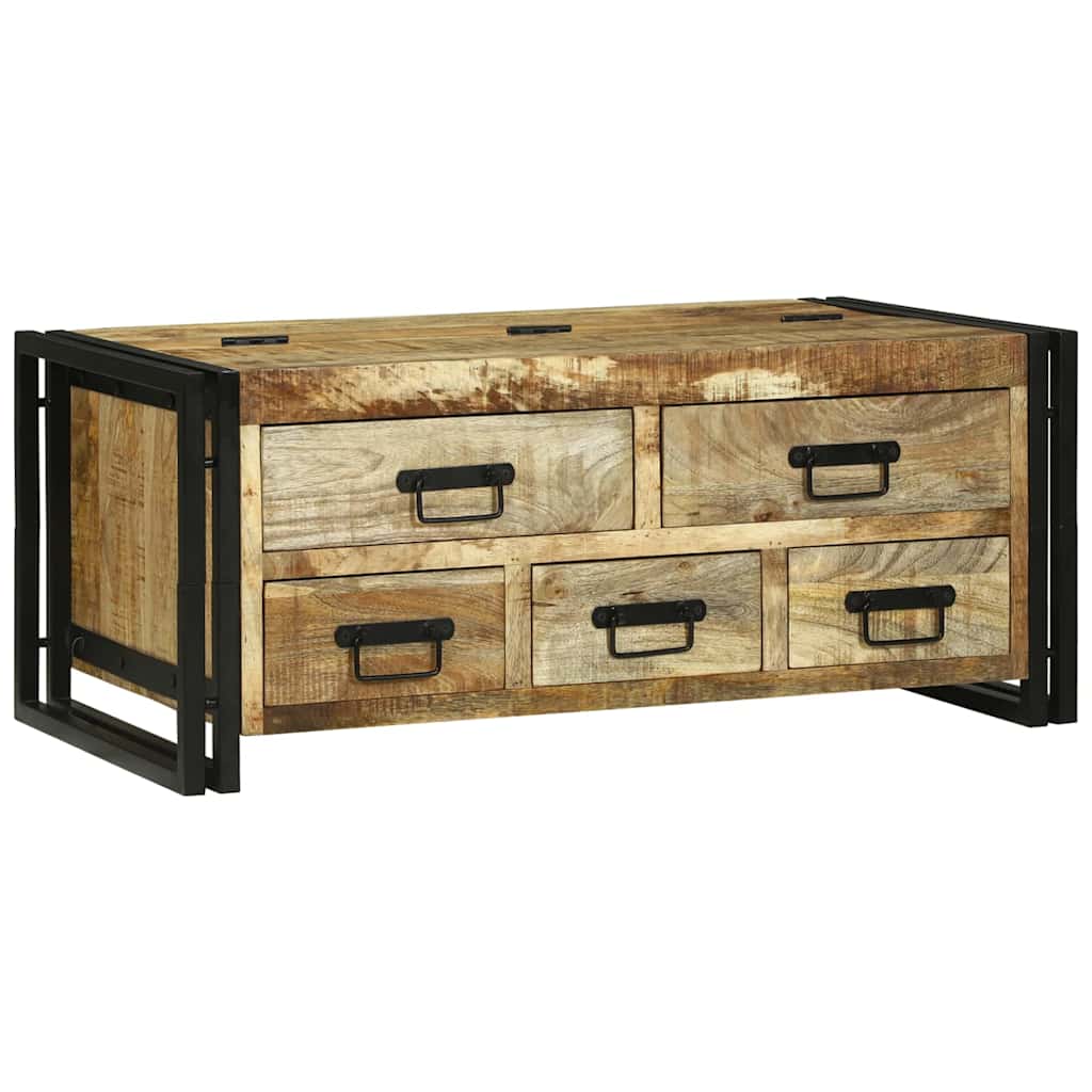 Table basse Marron 90 x 50 x 38 cm Bois de manguier brut massif - XIOS