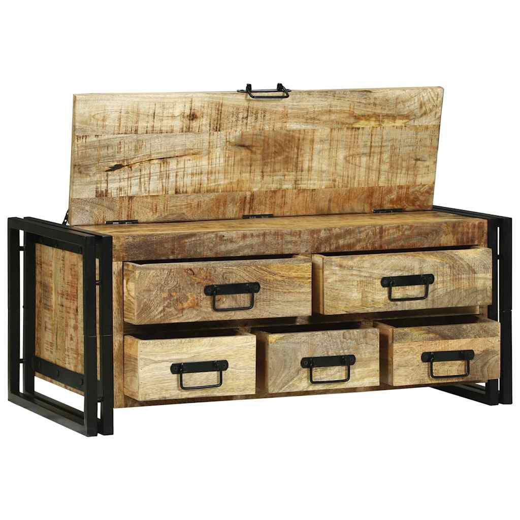 Table basse Marron 90 x 50 x 38 cm Bois de manguier brut massif - XIOS