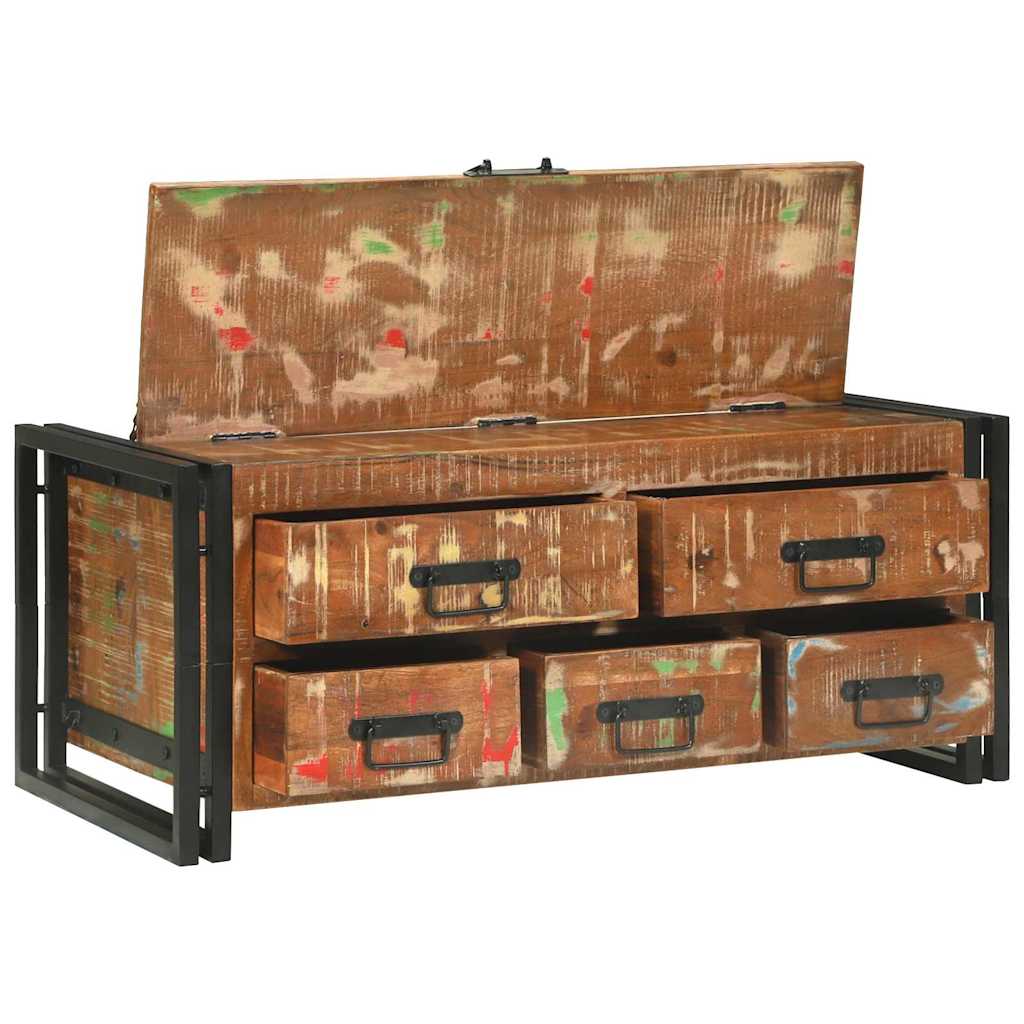 Table basse Marron 90 x 50 x 38 cm bois de récupération massif - XIOS