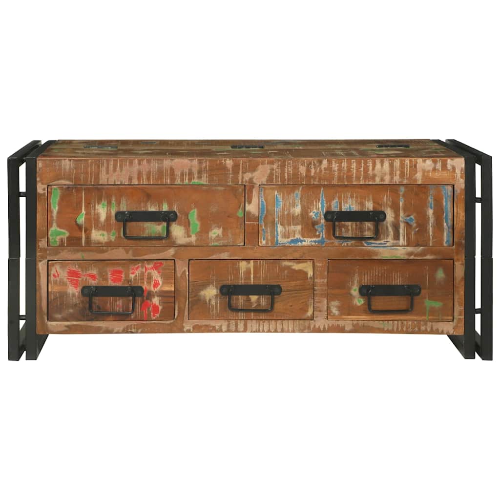 Table basse Marron 90 x 50 x 38 cm bois de récupération massif - XIOS