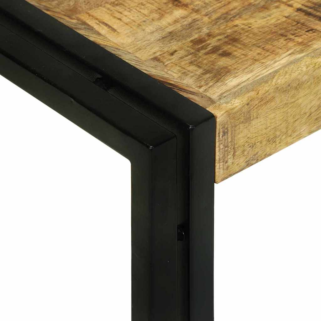 Table Gigogne 3 pcs Marron et noir Bois de manguier brut massif - XIOS