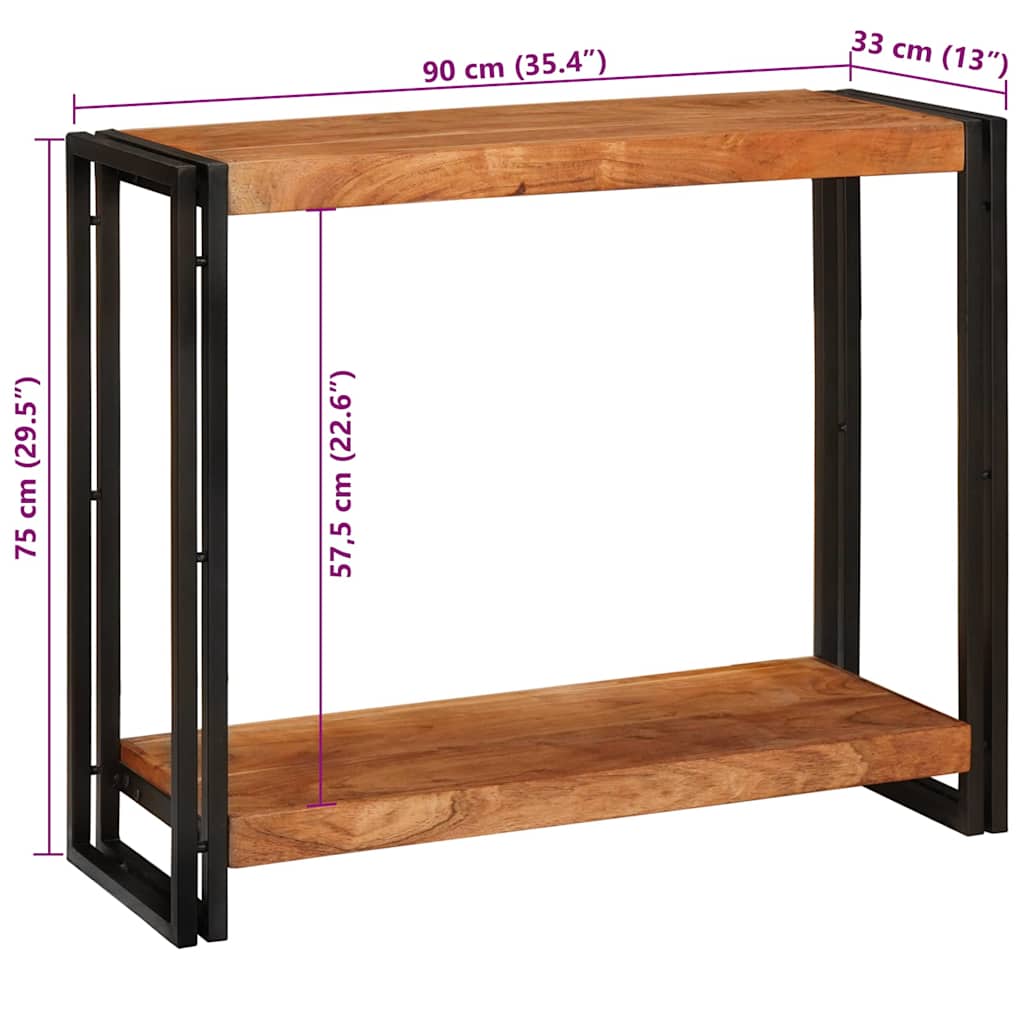 Table console Marron 90 x 33 x 75 cm Bois d'acacia massif - XIOS