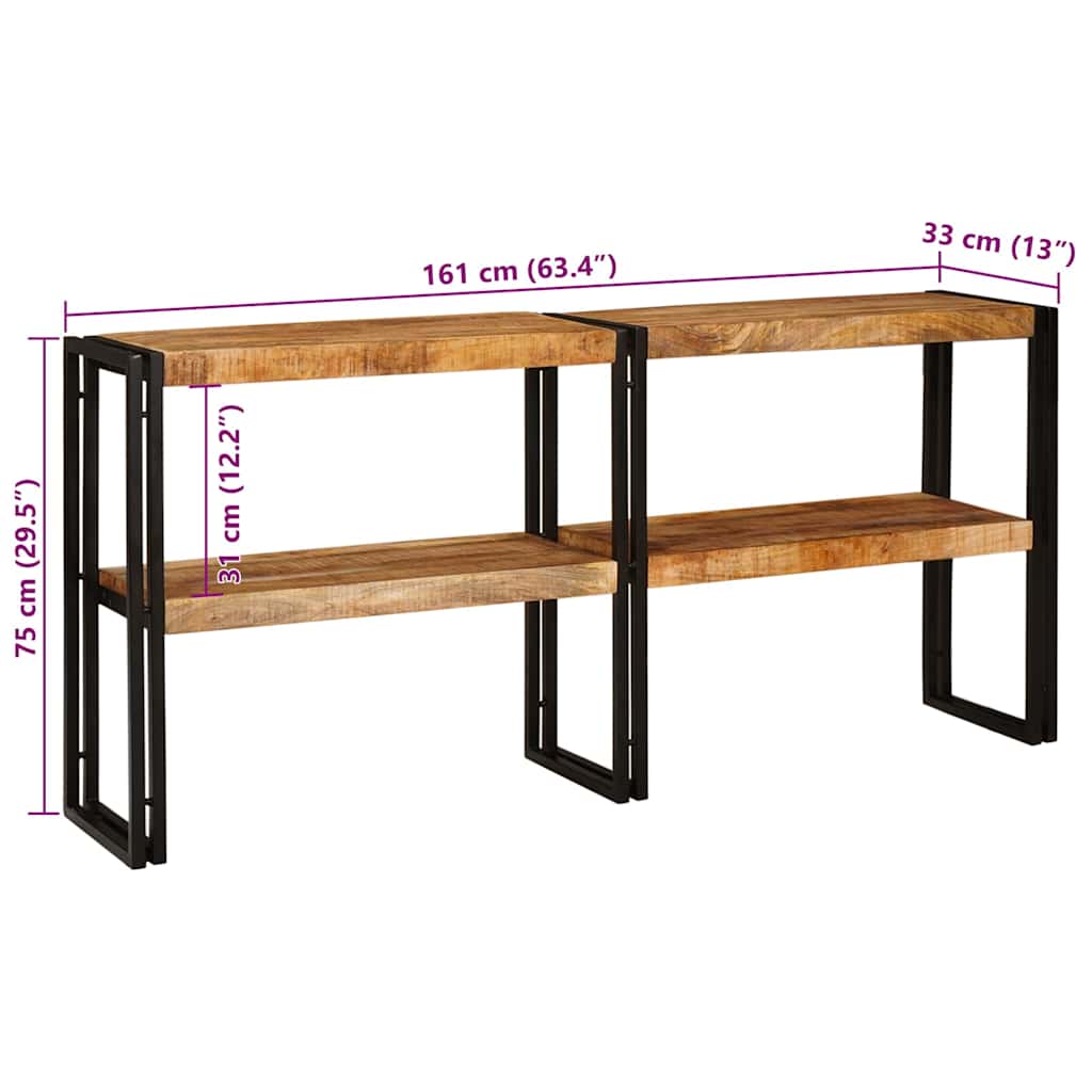 Table console Marron 160 x 33 x 75 cm Bois de mangue massif