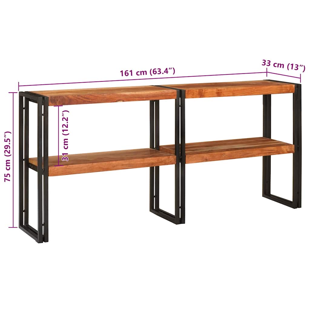 Table console Marron 160 x 33 x 75 cm Bois d'acacia massif - XIOS