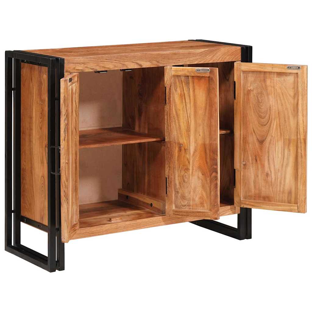 Buffet avec portes Marron Bois d'acacia massif et métal - XIOS