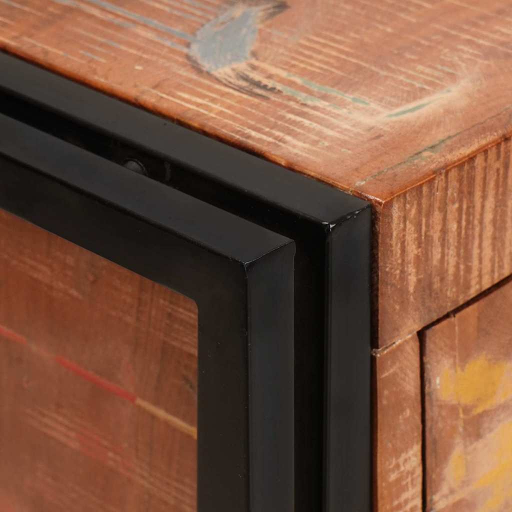 Buffet avec portes Marron Bois Recyclé Massif et Métal