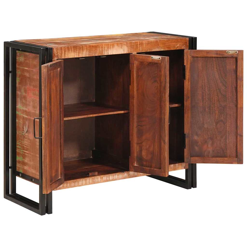 Buffet avec portes Marron Bois Recyclé Massif et Métal