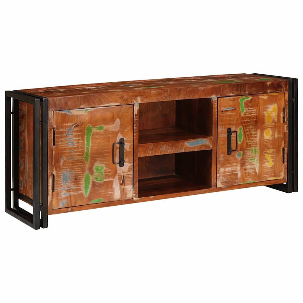 Meuble TV Multicolore 120 x 33 x 50 cm Bois massif recyclé - XIOS
