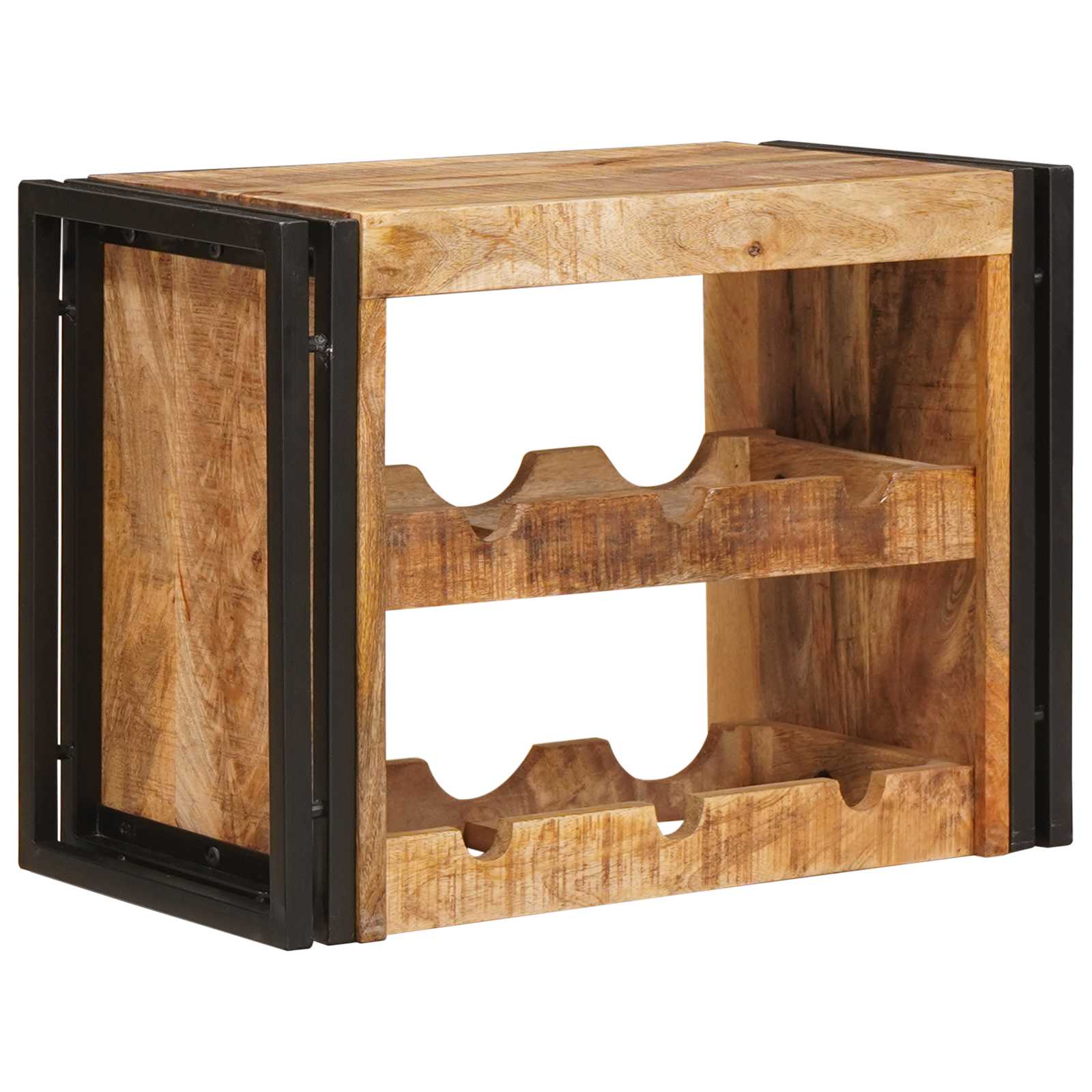 Étagère à vin Marron 60 x 45 x 33 cm Bois de mangue brut solide - XIOS