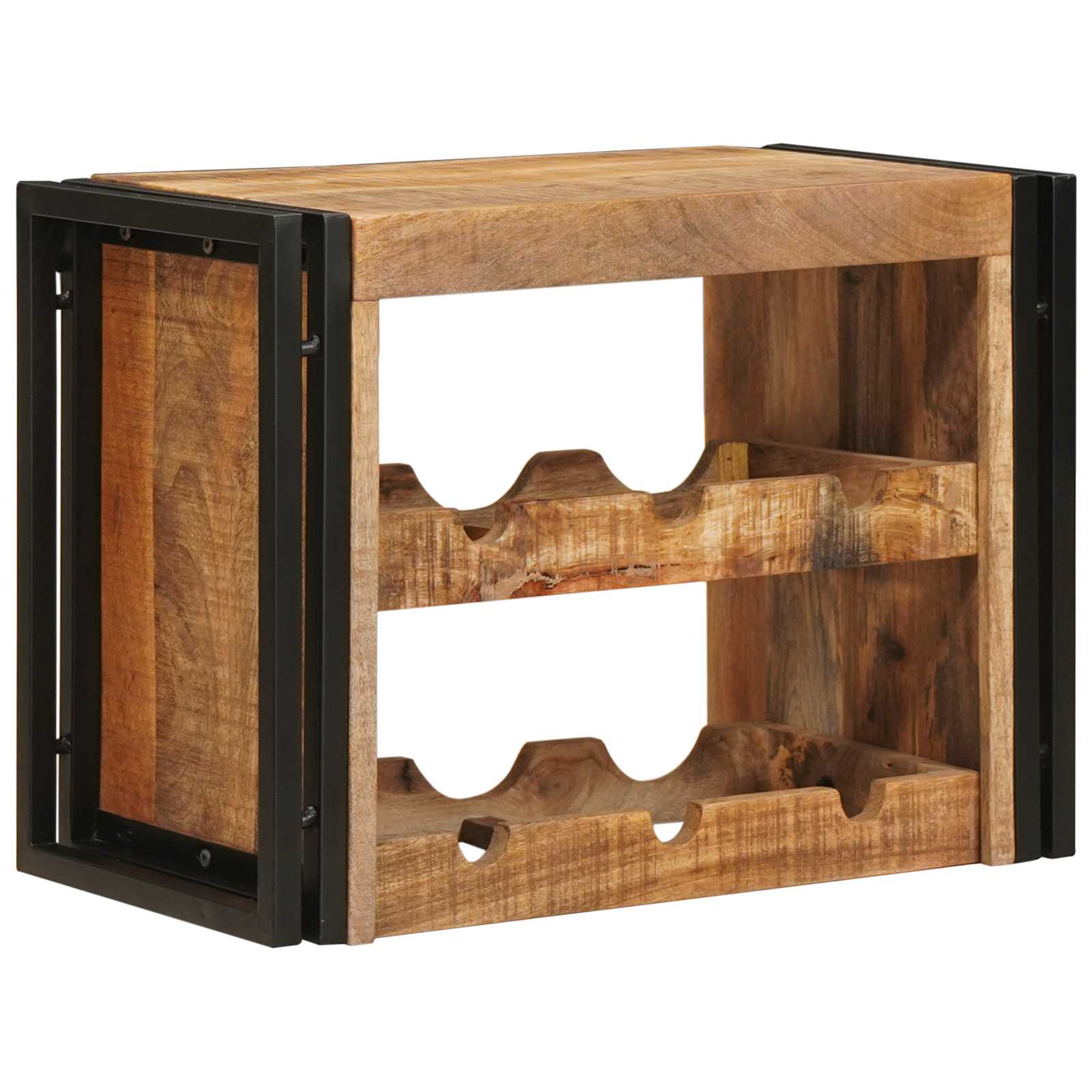 Étagère à vin Marron 60 x 45 x 33 cm Bois de mangue brut solide - XIOS